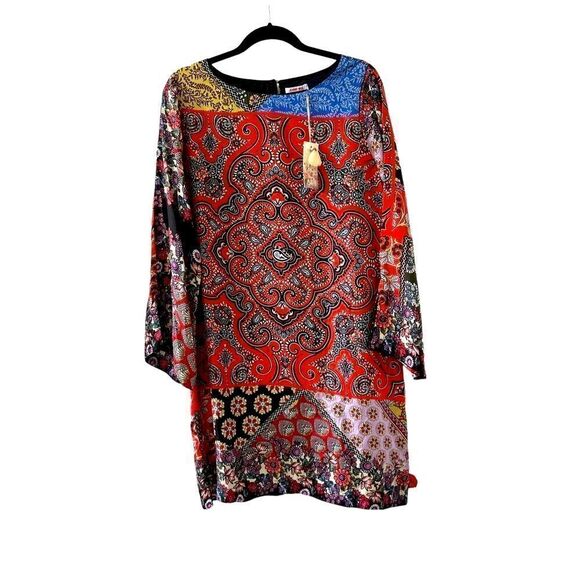 Johnny Was Moa Kabelo Silk Tunic Dress Women’s Mixed Print Size Small - Picture 1 of 10